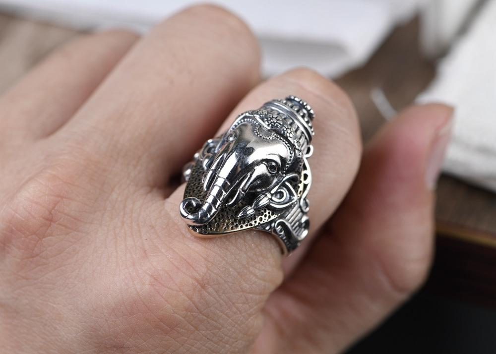 Bague en argent dieu hindou Ganesh Heures Hindoues