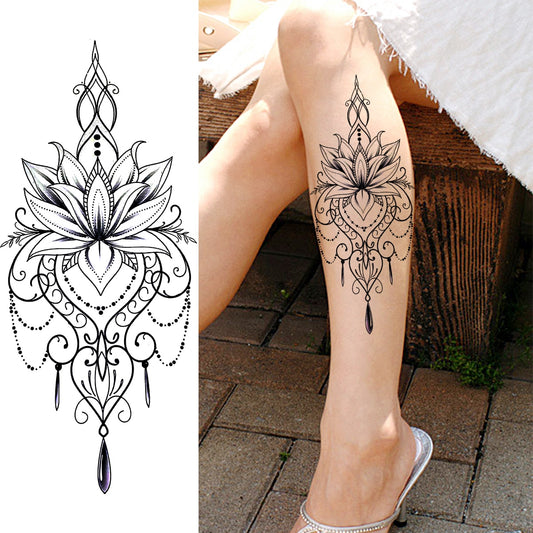Tatouage éphémère fleur de lotus stylisée