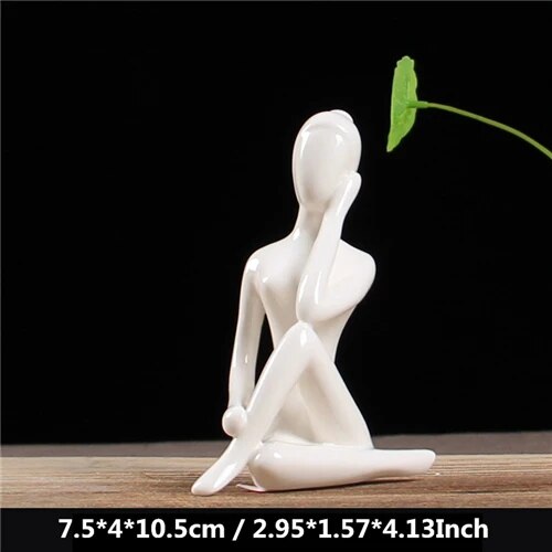 Figurines de yoga en céramique, style 7