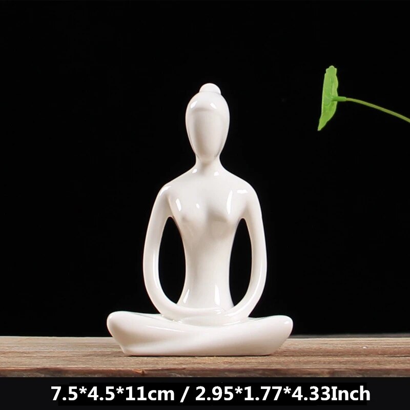 Figurines de yoga en céramique, style 4