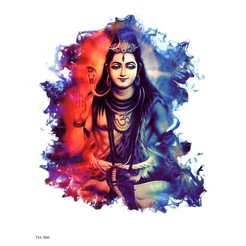 Tatouage éphémère dieu Hindou Shiva (couleur)