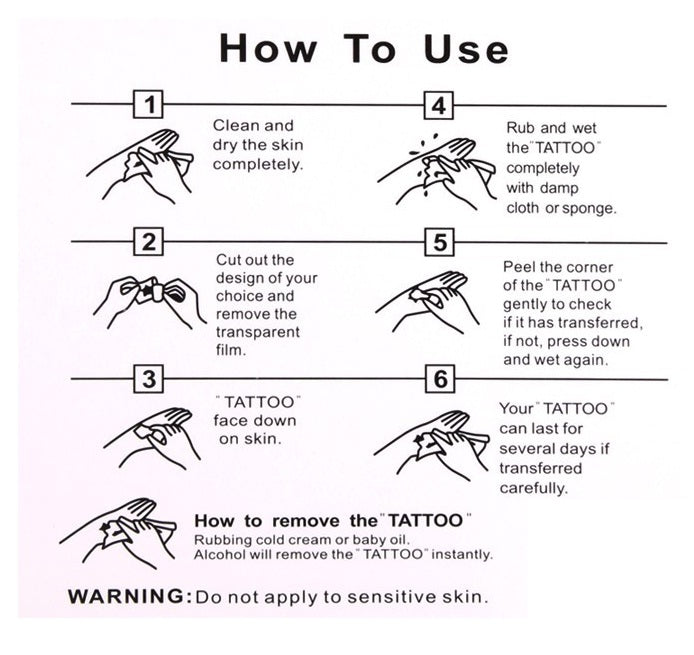 Pose du tatouage éphémère