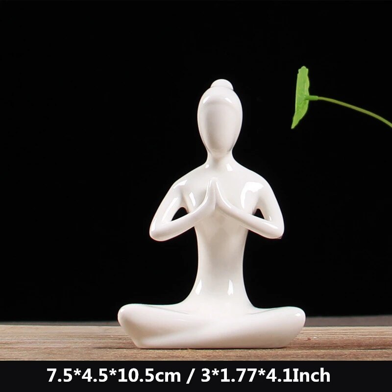 Figurines de yoga en céramique,style 1