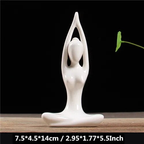 Figurines de yoga en céramique, style 8