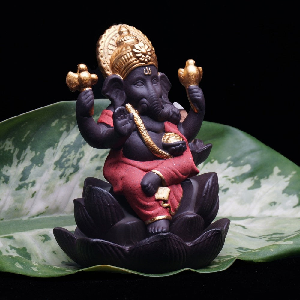 Encensoir Hindou Ganesh rouge