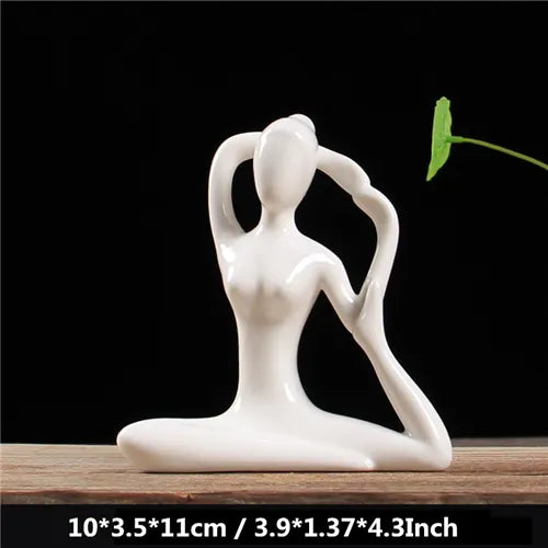 Figurines de yoga en céramique, style 3