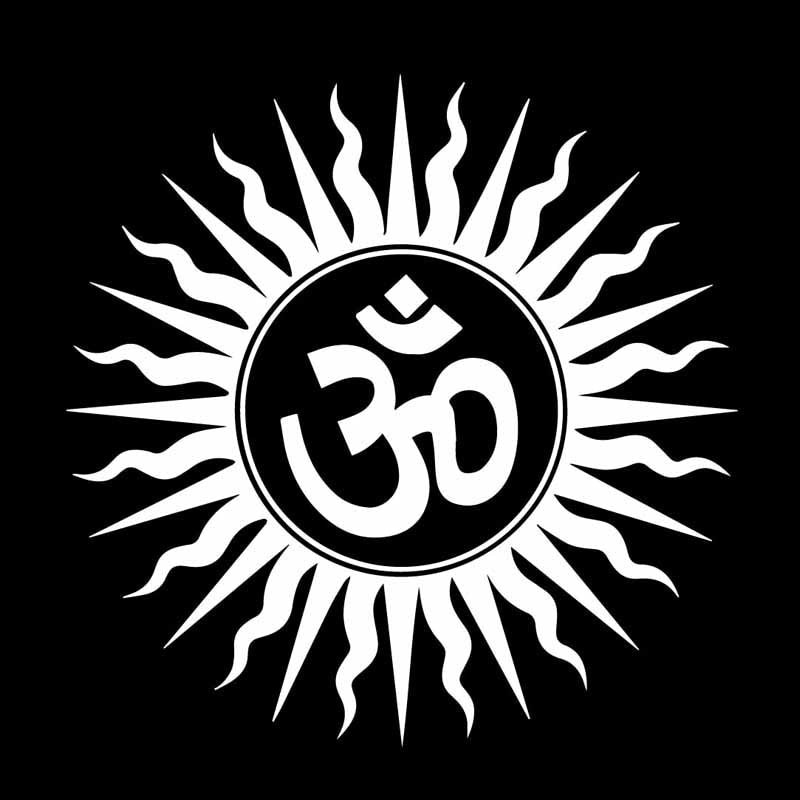 Stickers symbole Hindou "Om" blanc