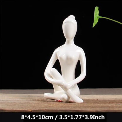 Figurines de yoga en céramique, style 9