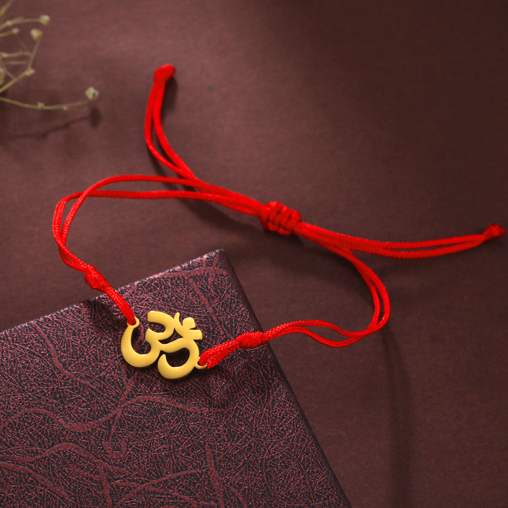 Bracelet de corde avec symbole Hindou "Om"