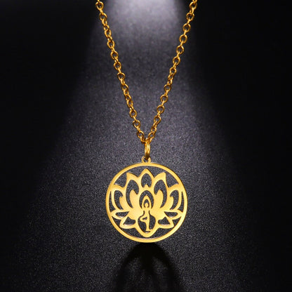 Collier Fleur de Lotus Yoga, couleur Or