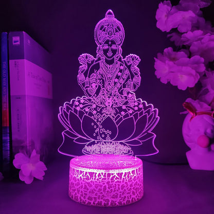 Lampe 3D dieu Hindou Vishnu, vilolet