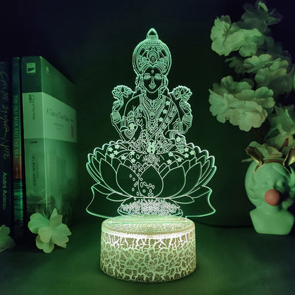 Lampe 3D dieu Hindou Vishnu, couleur base lave
