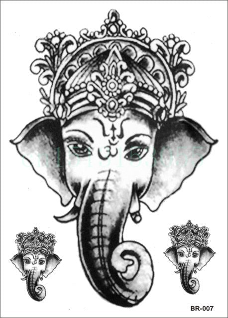 Tatouage dieu Hindou Ganesh grand format