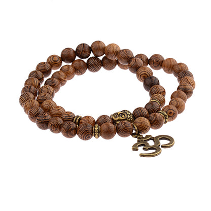 Bracelet hindou en bois "Om"