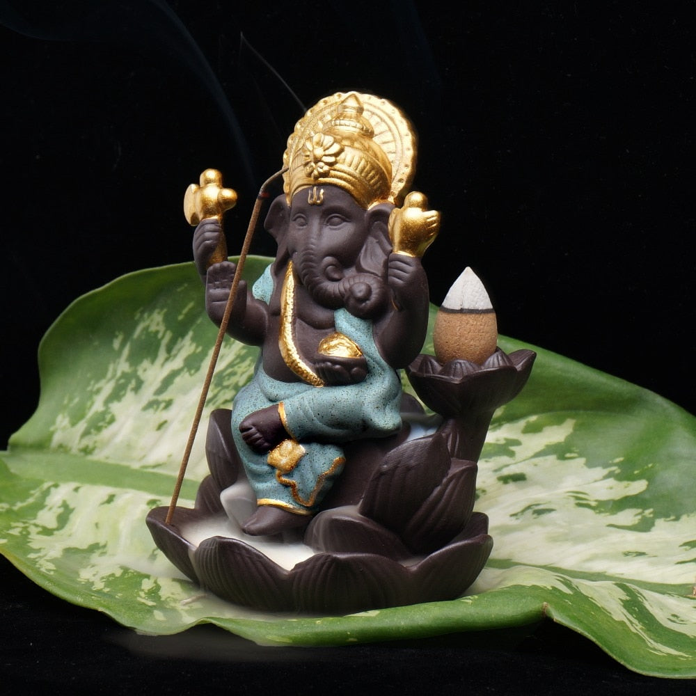 Encensoir Hindou Ganesh vert