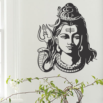 Sticker mural dieu Hindou Shiva noir